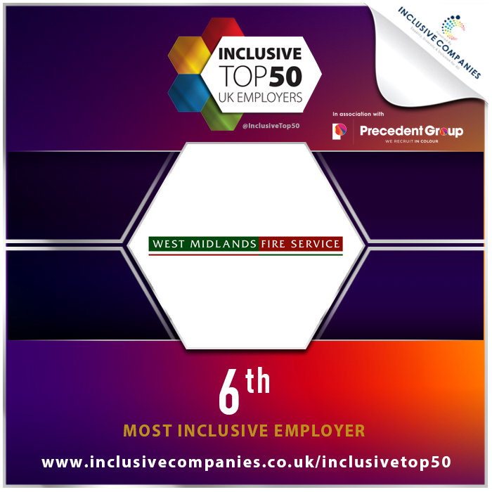 Inclusive UK Employers Top 50 Logo with 6th place