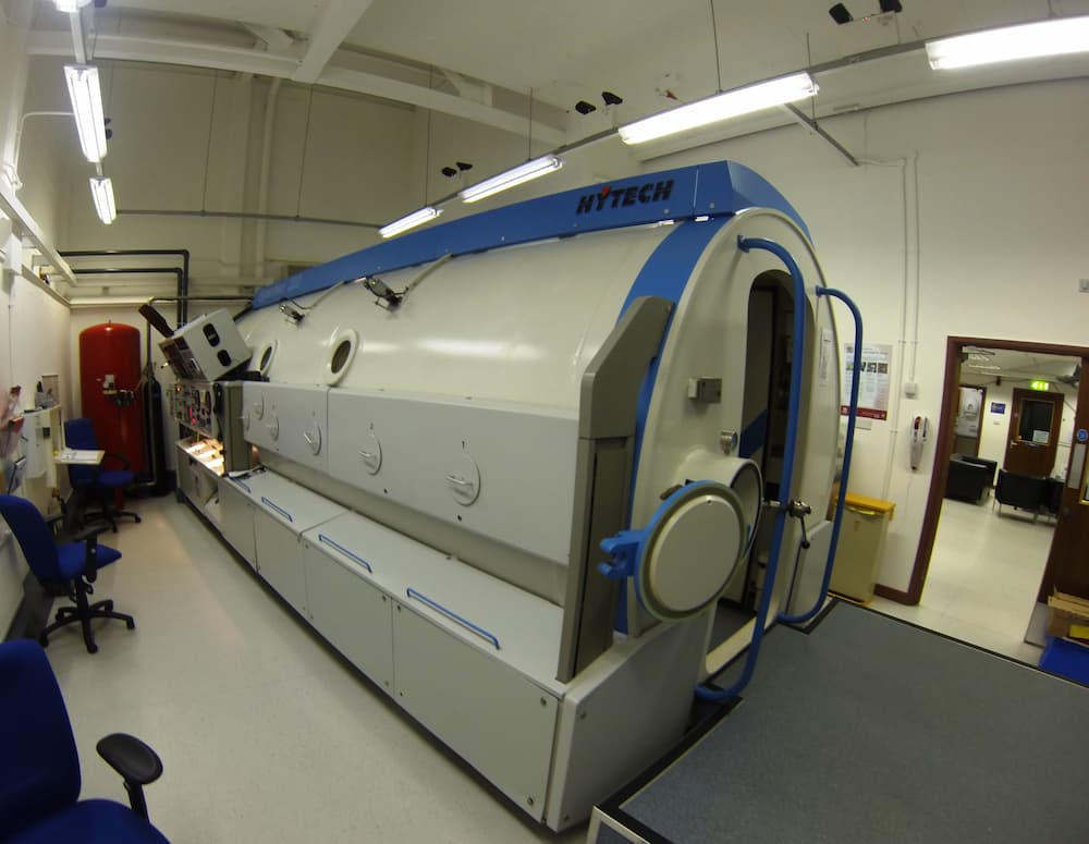 Outside the hyperbaric chamber