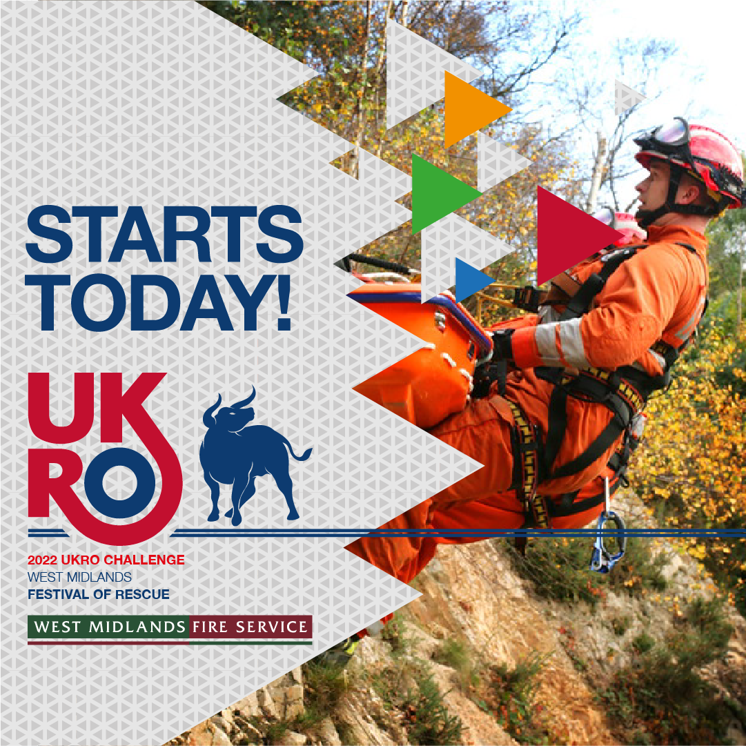 An image of a rope rescue taking place with Starts Today and the UKRO logo on it.