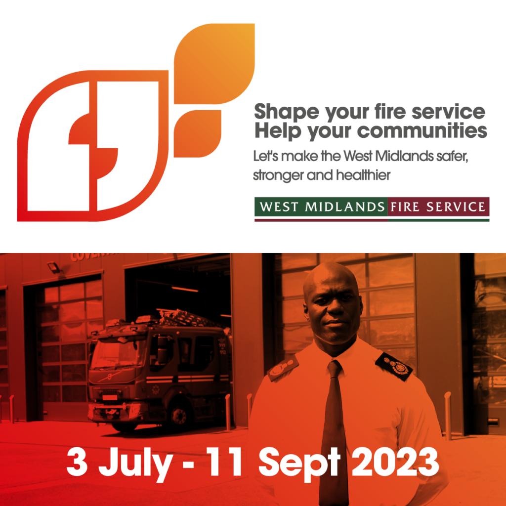 A graphic showing our consultation logo and Chief Fire Officer Wayne Brown.