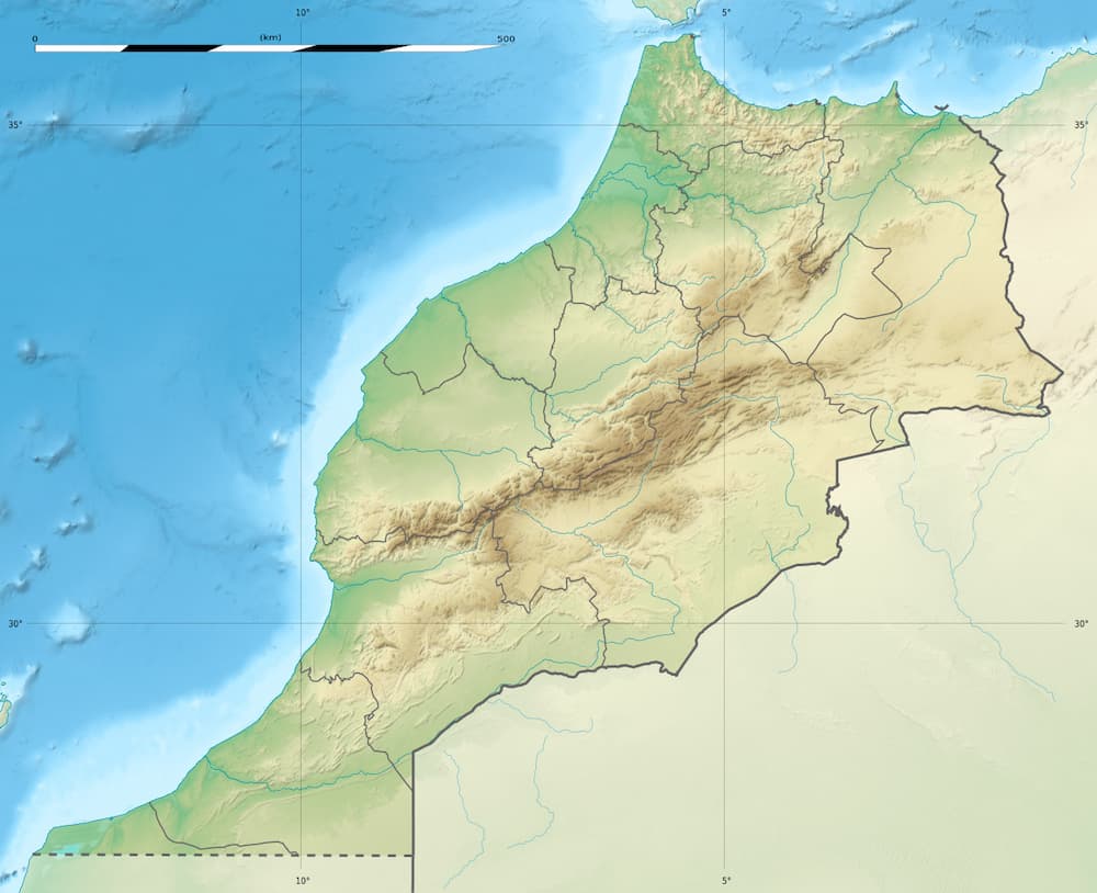 A plain map of Morocco